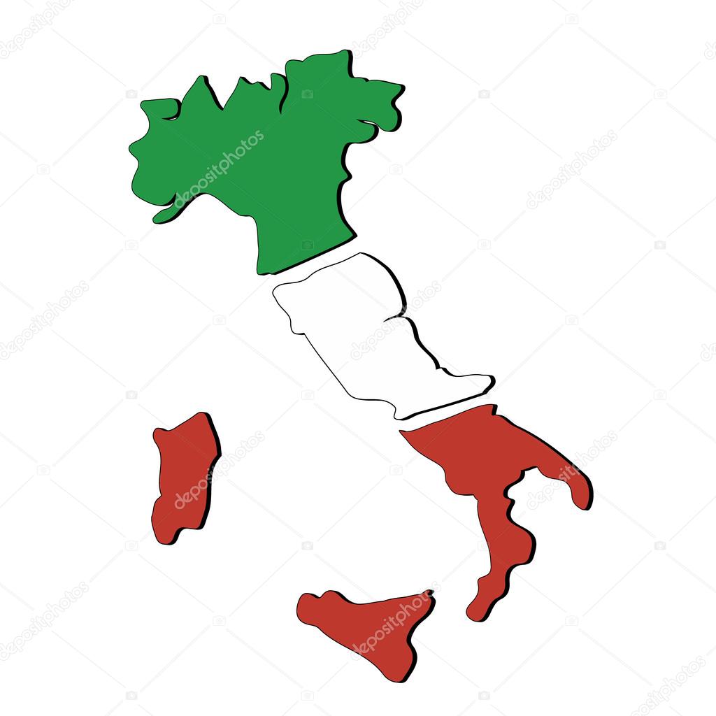 Map of Italy. — Stock Vector © giuliaisabella #18864769.