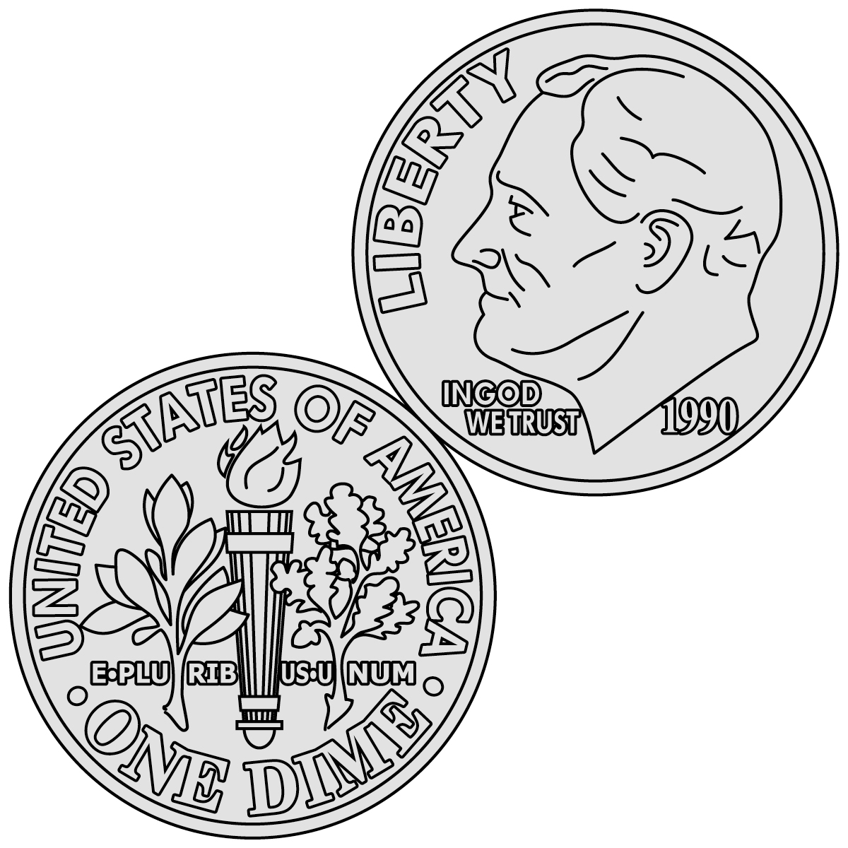 Free dime clip art.