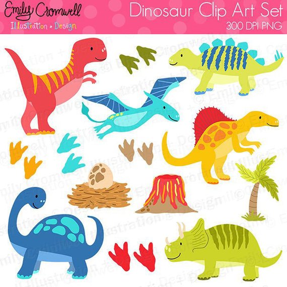 Dinosaur Digital Clipart, T.