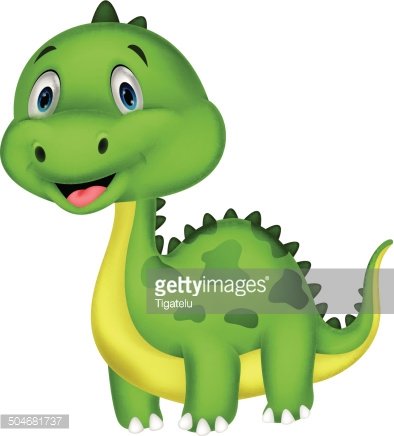 Cute Green Dinosaur Cartoon premium clipart.