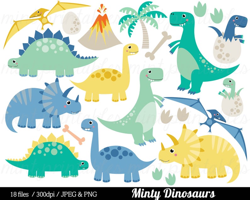 Dinosaurier Clipart, ClipArt Dinosaurier, Tyrannosaurus Rex Stegosaurus  Triceratops Pterodactyl Ei.