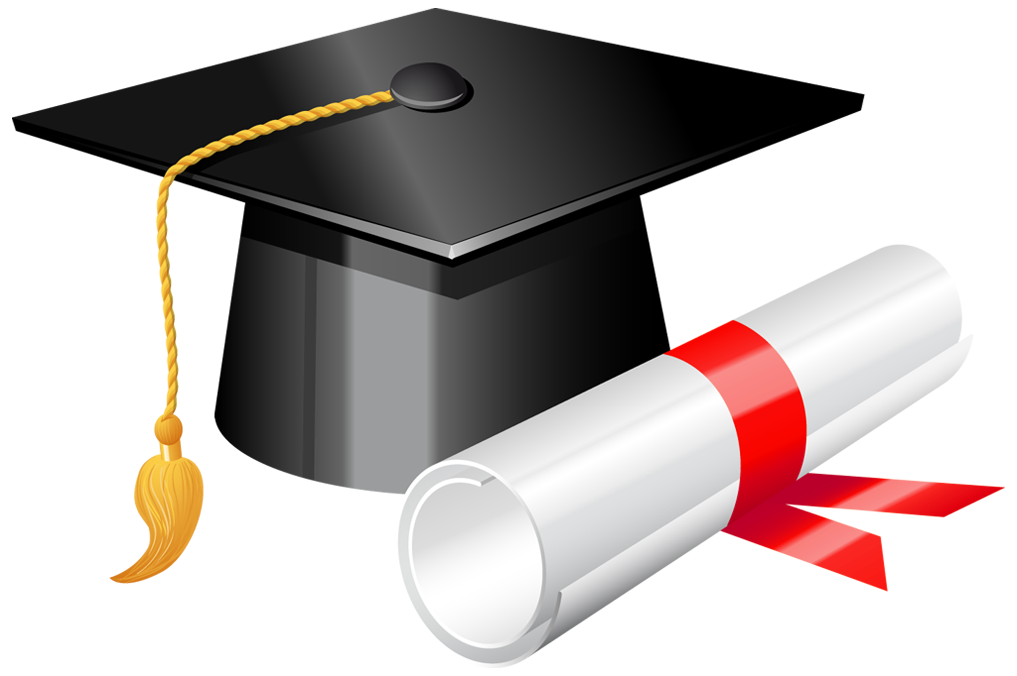 Cap and diploma clipart.