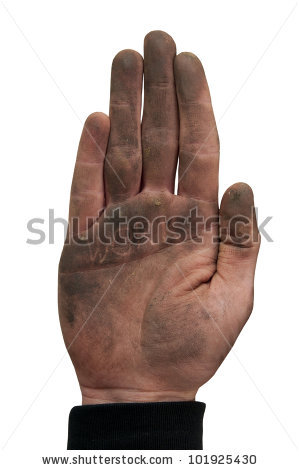 Dirty Hands Isolated Stock Images, Royalty.