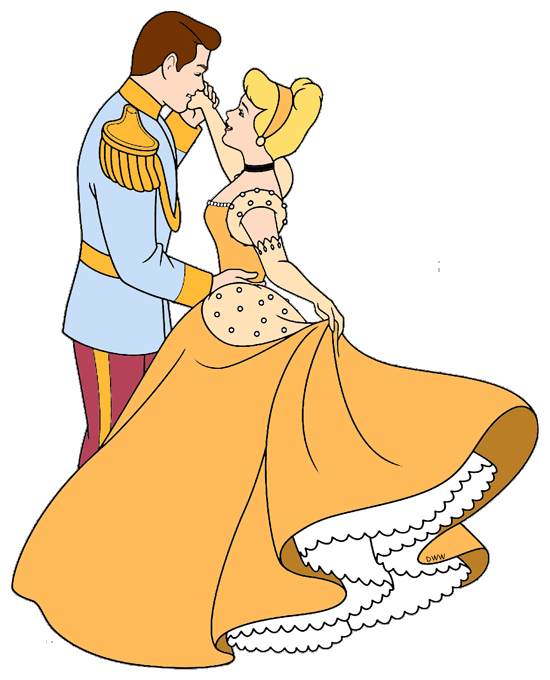 Cinderella and Prince Charming Clip Art Images.