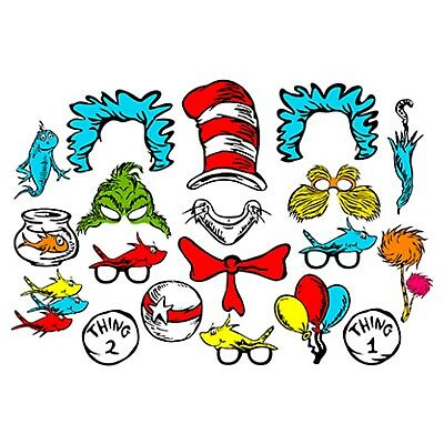 DIGITAL DR SEUSS inspired photo booth props NO PHYSICAL ITEM.