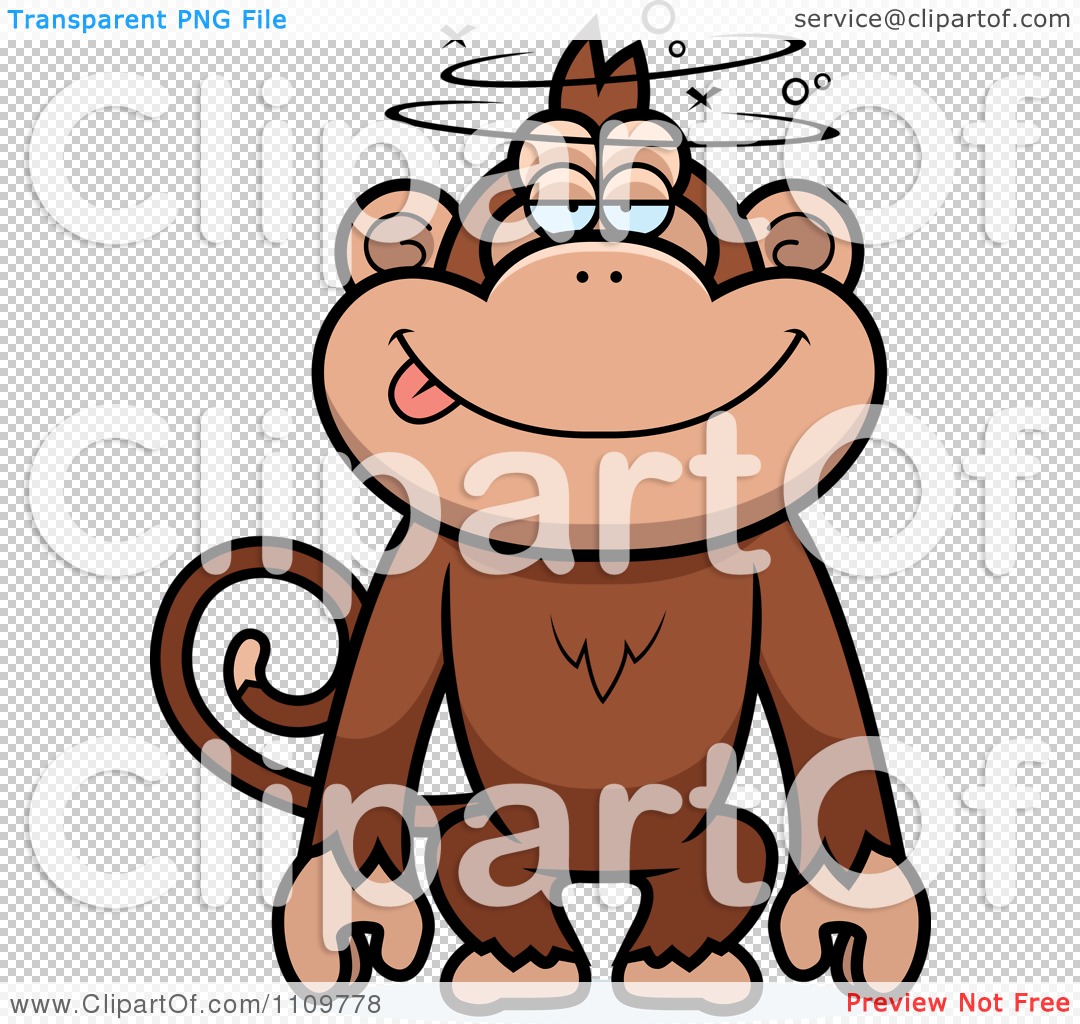 Clipart Drunk Or Dumb Monkey.