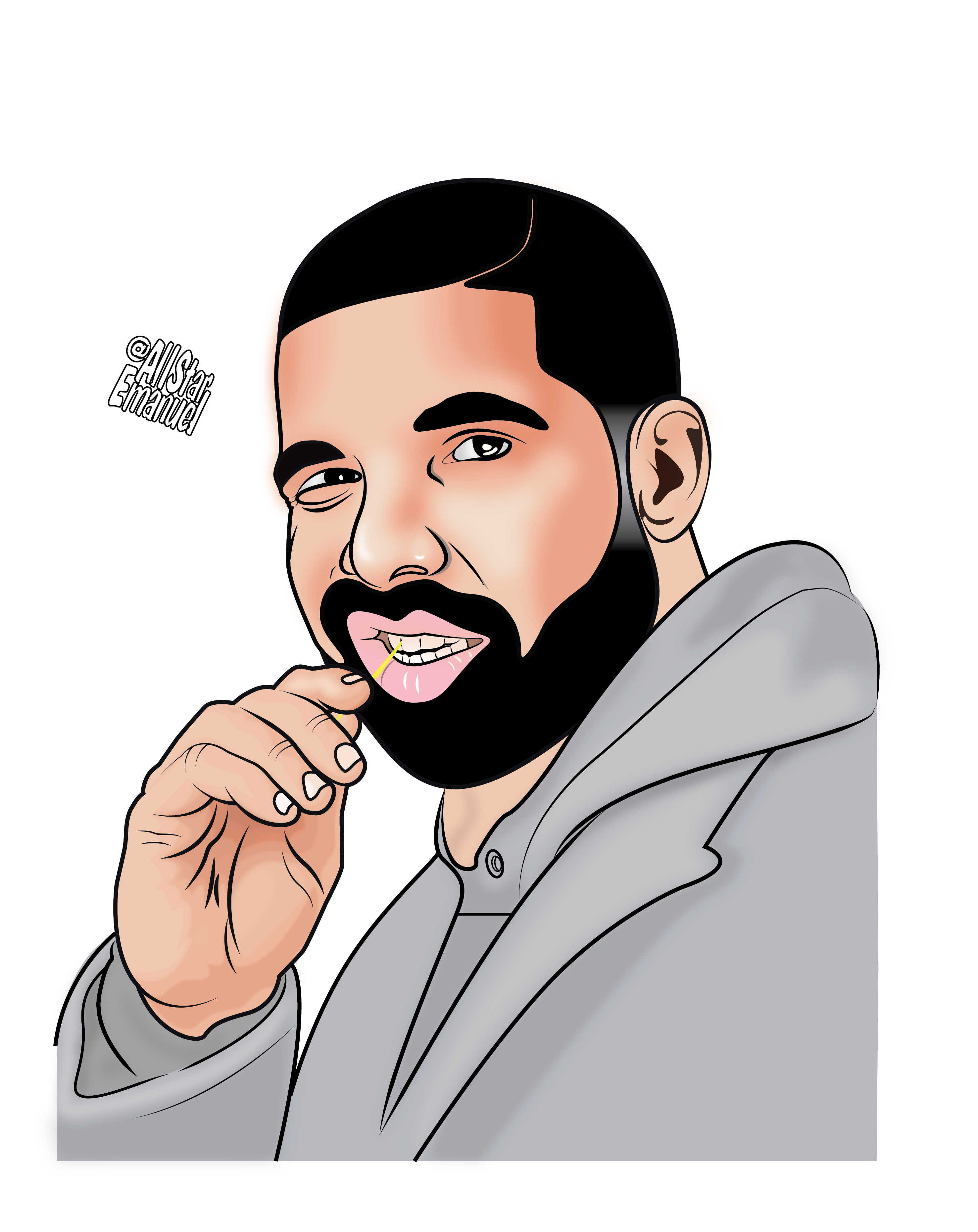 Drake Drawing Painting Cartoon Sketch.