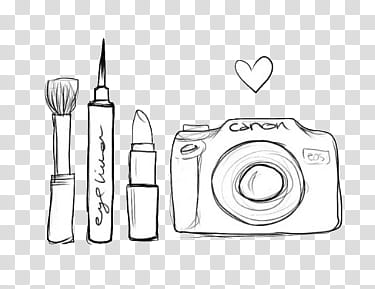 Doodles and Drawing , white Canon DSLR camera illustration.