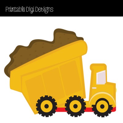 Yellow dump truck clipart.