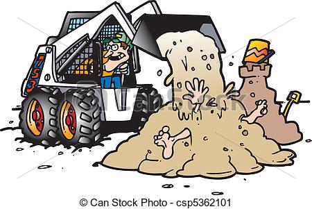 Vector Clip Art of skid steer.