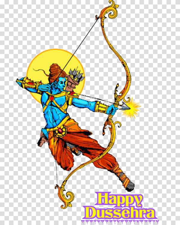 Happy Dussehra art, Ravana Ramayana Lakshmana Illustration.