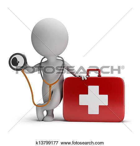 Clip Art of Medic on scooter. Emergency medical service concept.