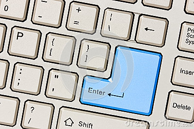 Enter Key (blue) Royalty Free Stock Photos.