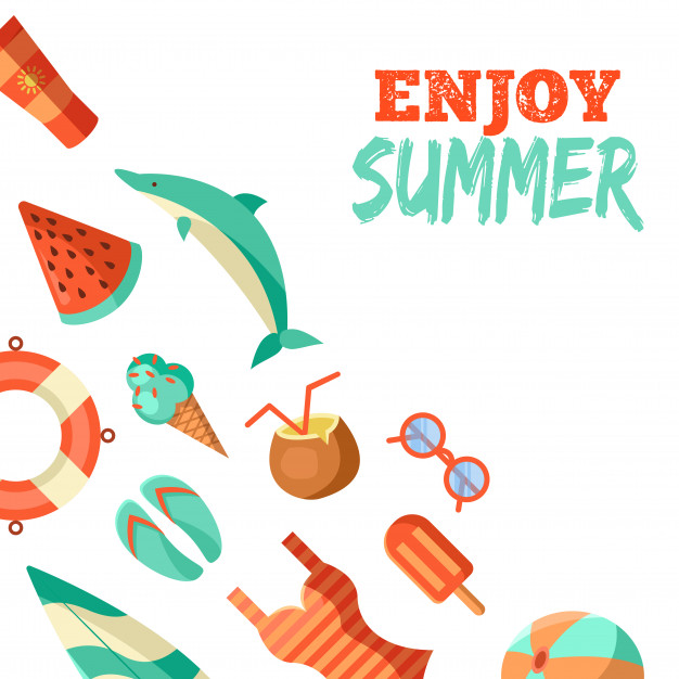 Summer logo illustration. summer time, enjoy your holidays.