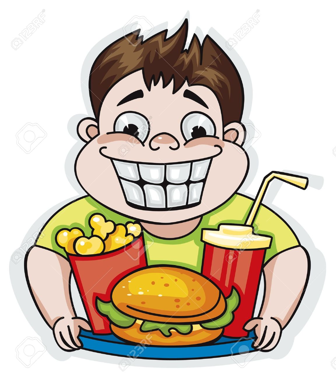 Eating junk food clipart.