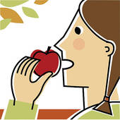 To eat an apple clipart.