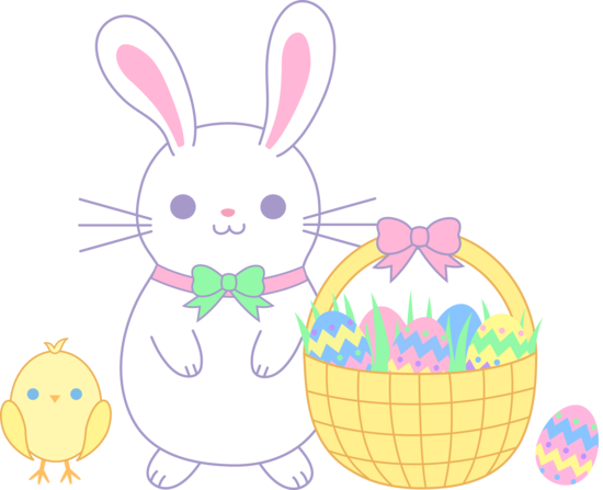 Bunny chick easter clipart.