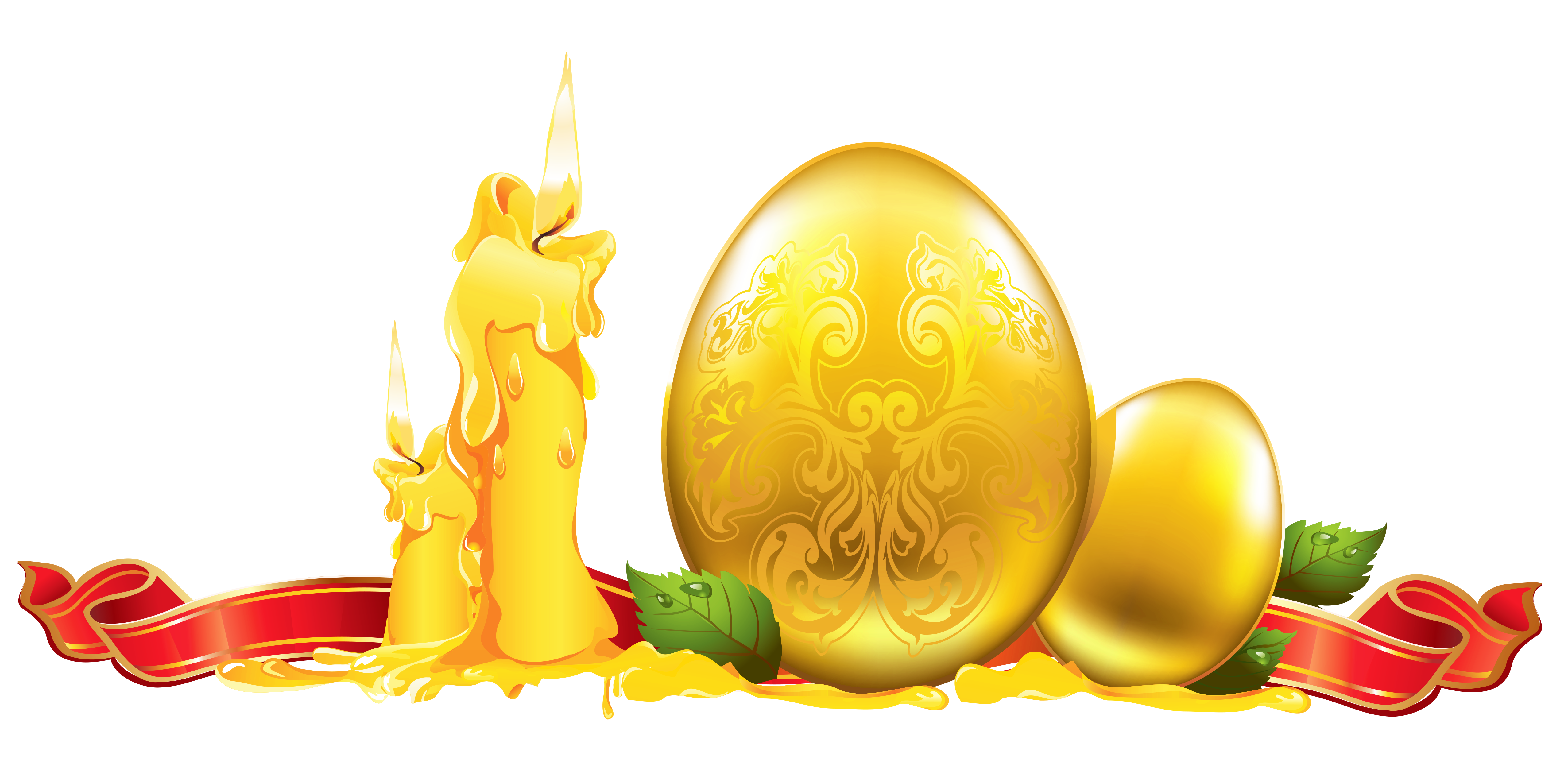 Easter Golden Decoration PNG Clipart.