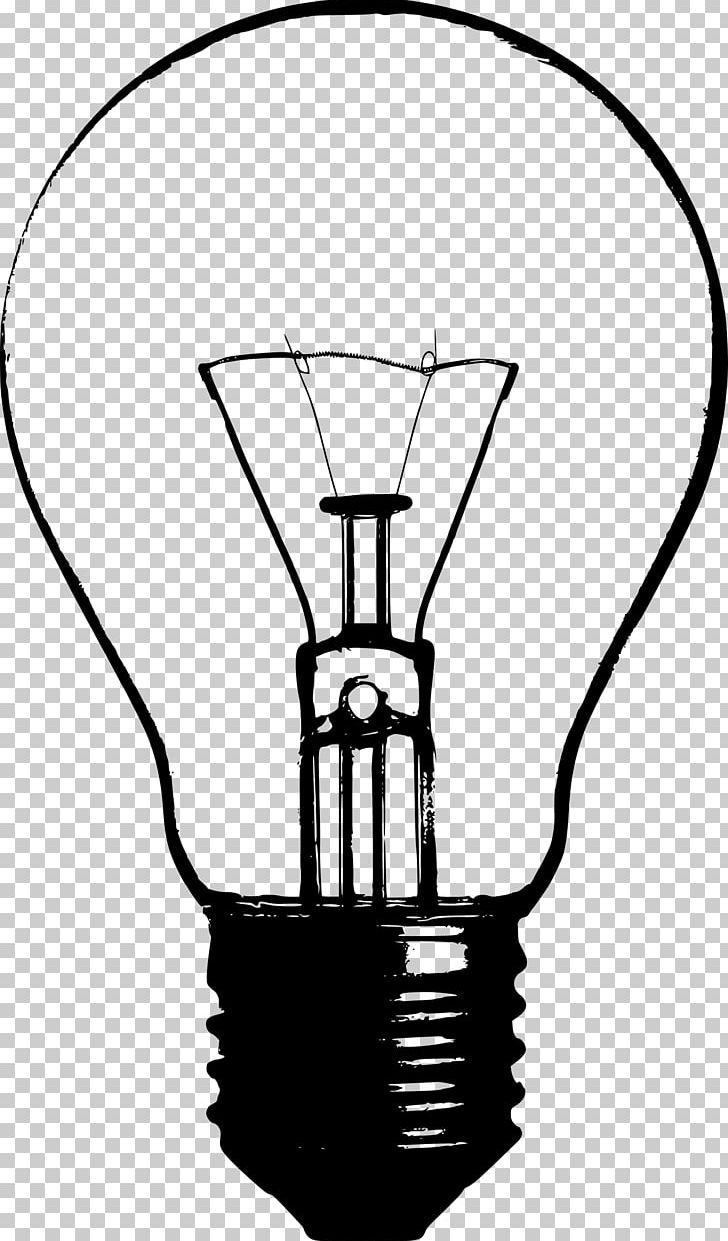 Incandescent Light Bulb Drawing PNG, Clipart, Black And White.