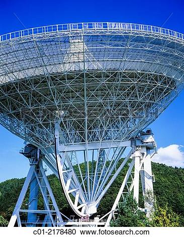 Stock Photography of Effelsberg radio telescope of Max Planck.