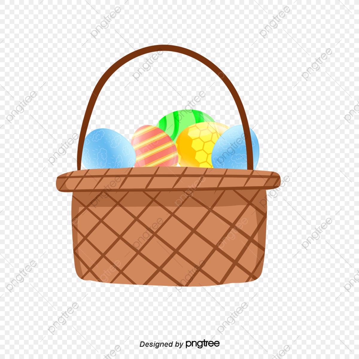 Egg Basket, Egg Clipart, Eggs, Basket PNG Transparent Clipart Image.