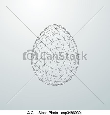 Vector Clipart of Easter egg 3D shape.