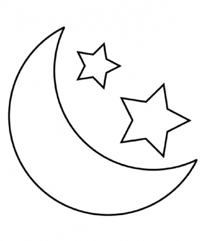 Eid Moon Clipart Black And White.