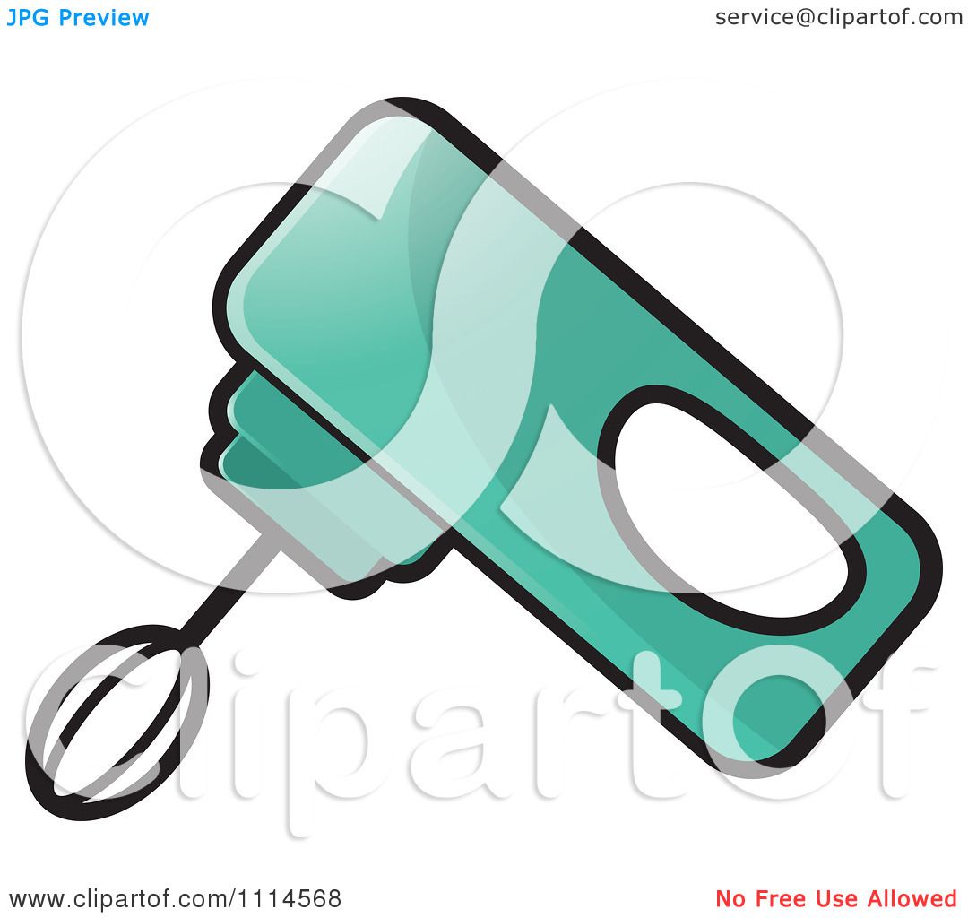 Clipart Green Handheld Electric Mixer.