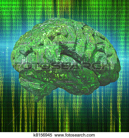 Stock Illustration of Electronic Brain k8156945.