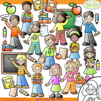 Back to School Kids Clipart Chalkboard Clip Art.