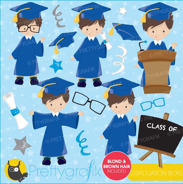 Graduation boys 2 clipart.