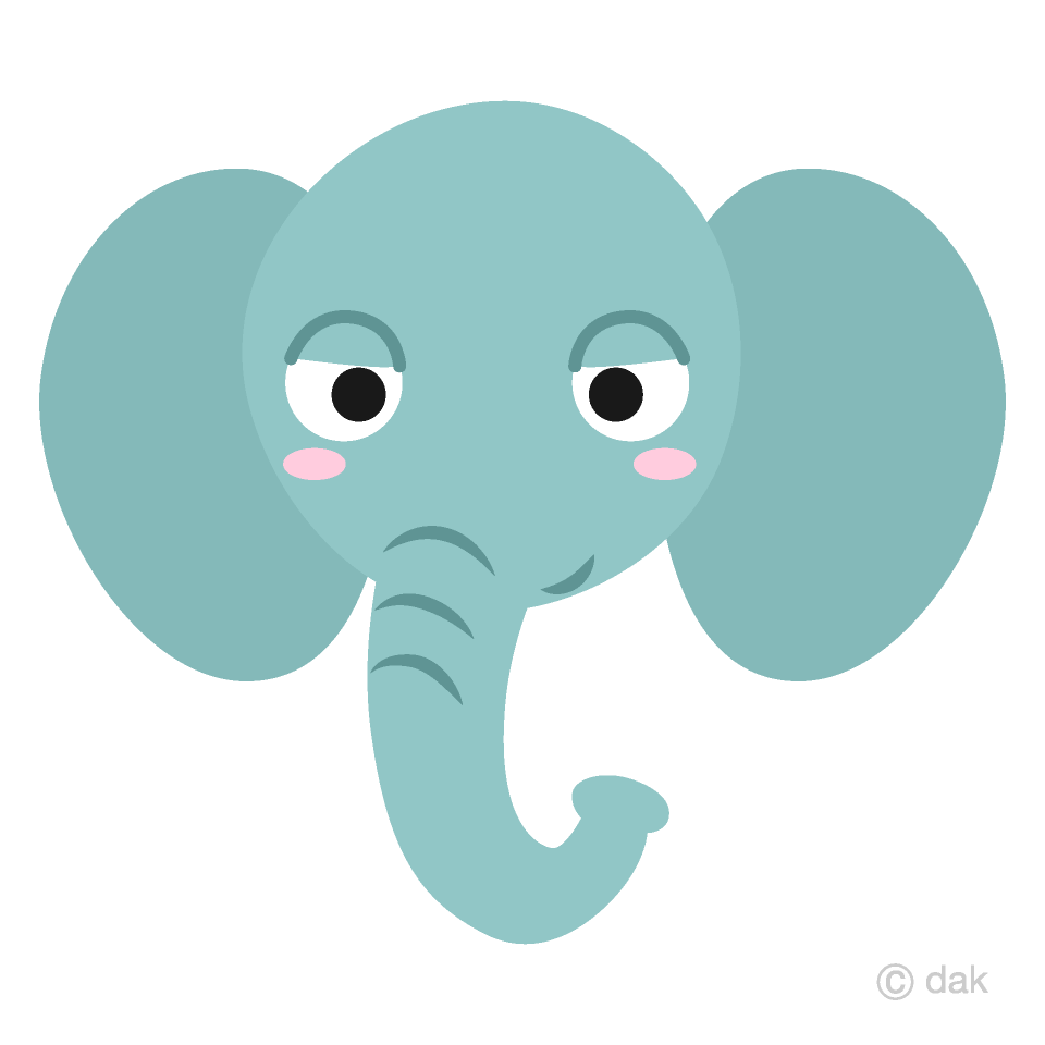 Free Friendly Elephant Face Clipart Image｜Illustoon.