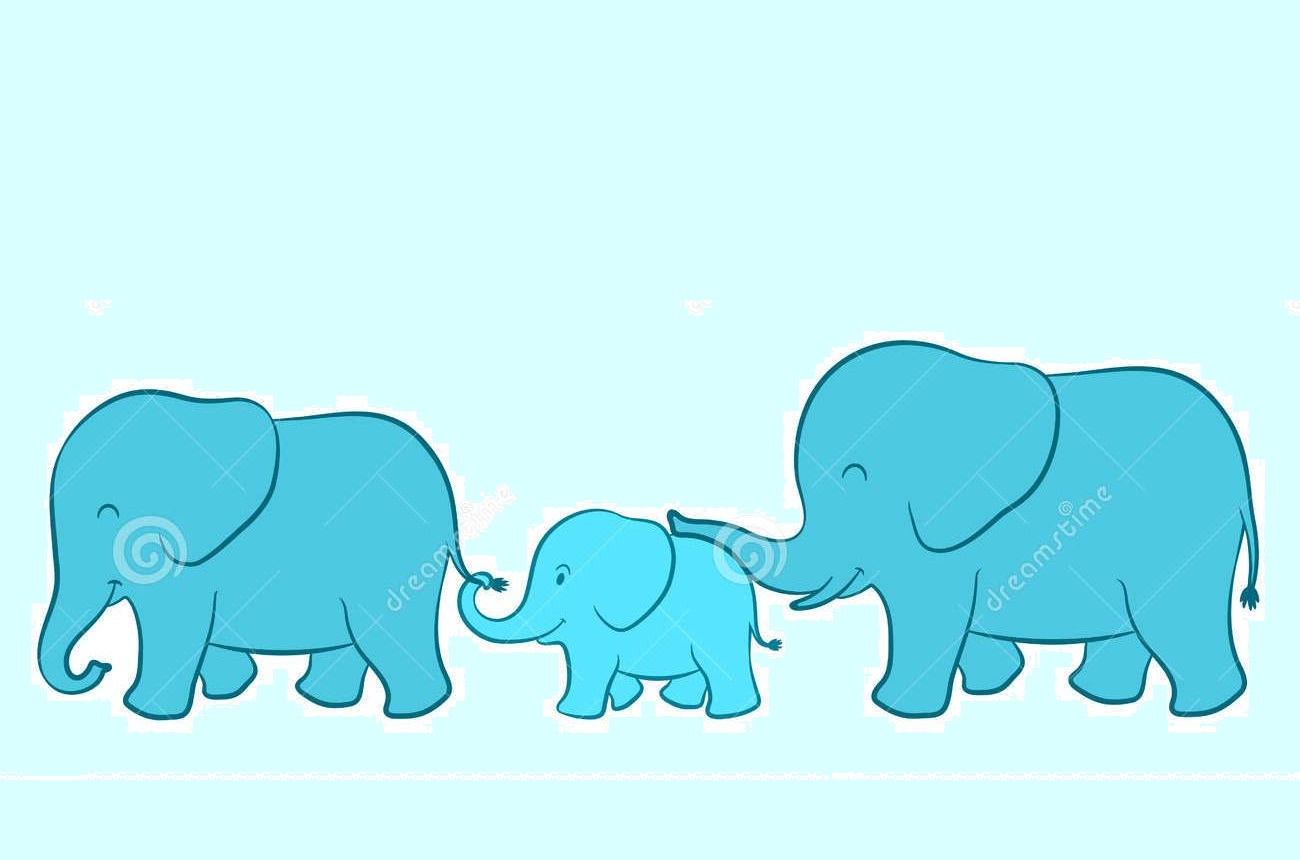 Elephant Family Clipart.