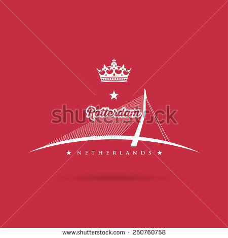 Erasmus Bridge Rotterdam Vector Illustration Stock Vector.