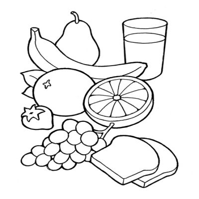 Healthy Plate Of Food Clipart Black And White.