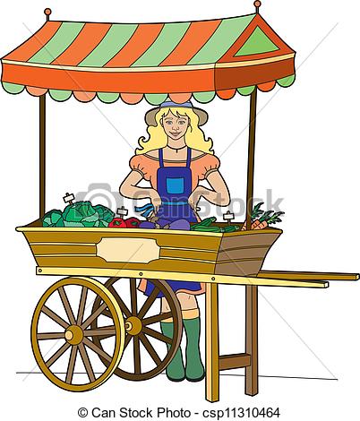 Clip Art Vector of Greengrocer.