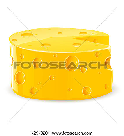 Clipart of piece of cheese isolated food on white k2970201.