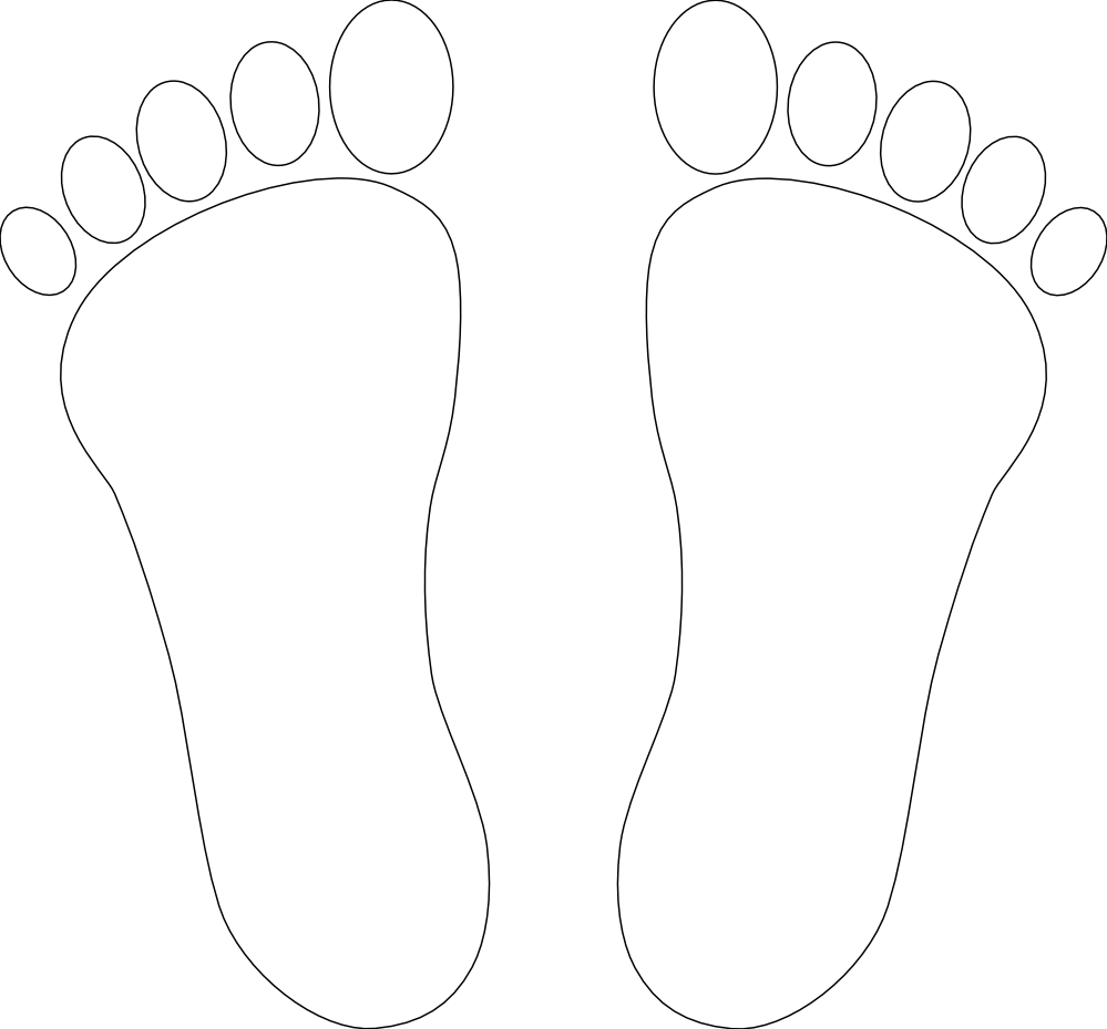 clipartist.net » Clip Art » foot print two black white line art SVG.