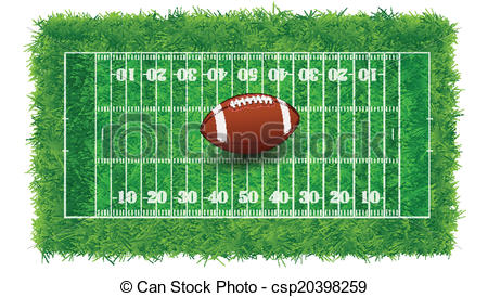 Vector Clip Art of Textured Grass American Football Field.