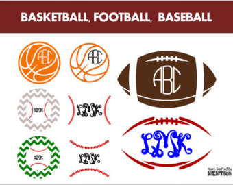 Football Monogram Clipart.