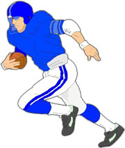 Football running back clipart.