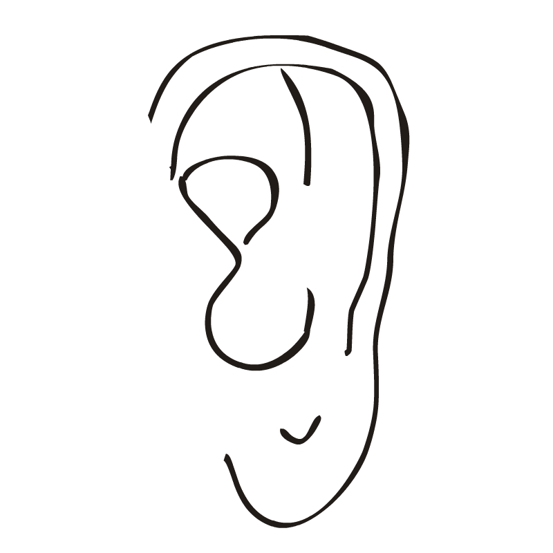 Ear outline clipart.