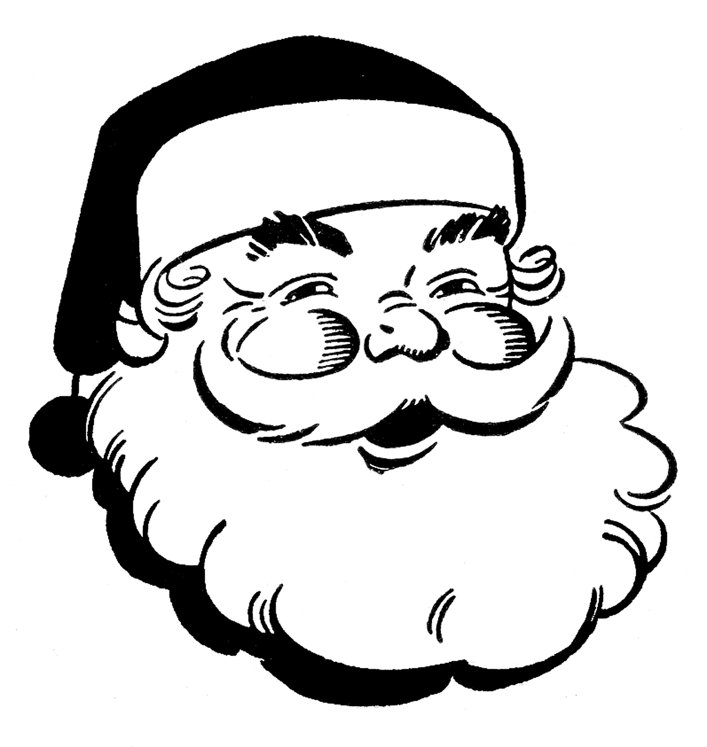 Father christmas black and white clip art.