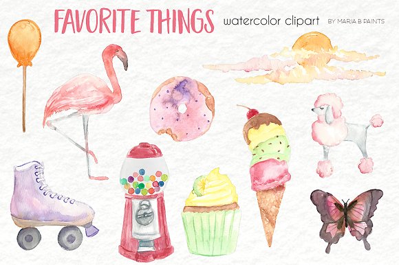 Watercolor Clip Art.