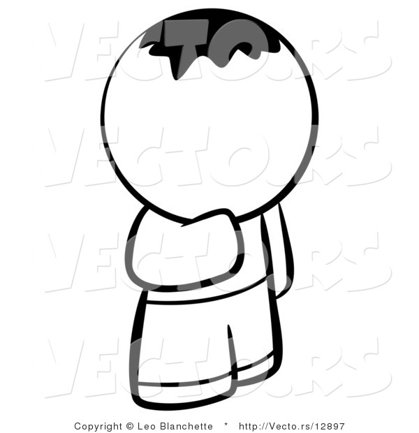 Clipart faceless boys head.