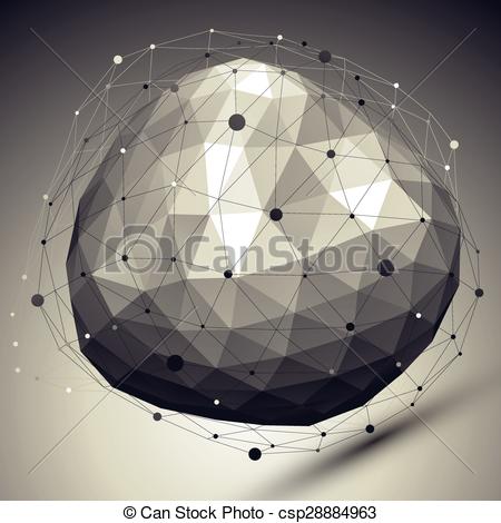 Clip Art Vector of 3D shaded modern complicated abstract.