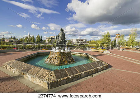 Stock Photo of First Family Statue in Golden Heart Park along the.