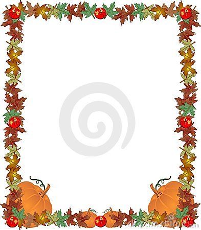 Fall leaves, apples and pumpkins , creating a great frame.