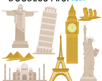 World famous places clipart.