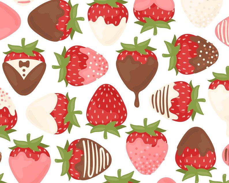 Chocolate Covered Strawberry Clipart, Valentine Clipart.